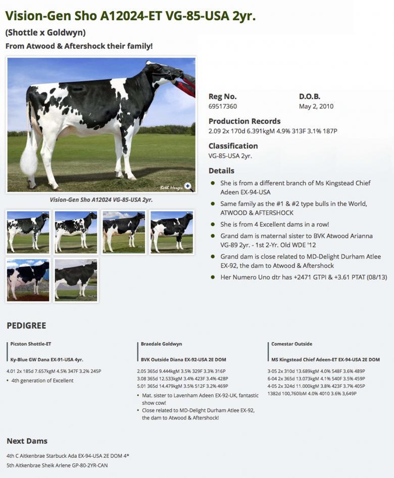 Datasheet for #5 De-Su 11236 BALISTO x Vision-Gen Sho A12024 VG-85-USA 2yr.