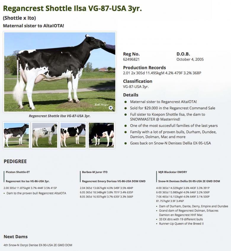 Datasheet for #3 GRADE 2 Mountfield SSI DCY MOGUL x Regancrest Shottle Ilsa VG-87-USA 3yr.